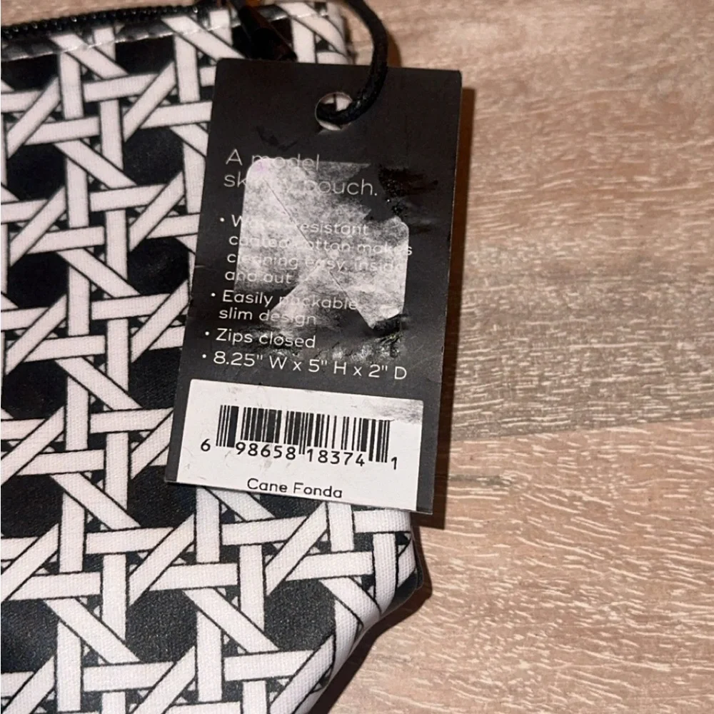 NWT Scout Cane‎ Fonda Black & White Cosmetic Zip Pouch Bag